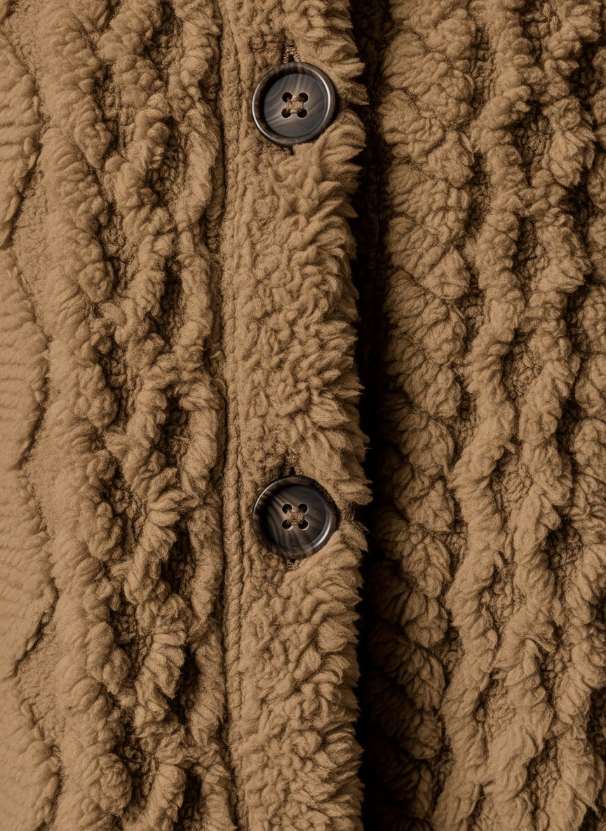 Cardigan with Hood – Textured Fleece-Like Open-Front Coat