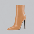 Women's Stiletto Heel Ankle Boots Pointed Toe Side Zip Mid-Calf Evening Party