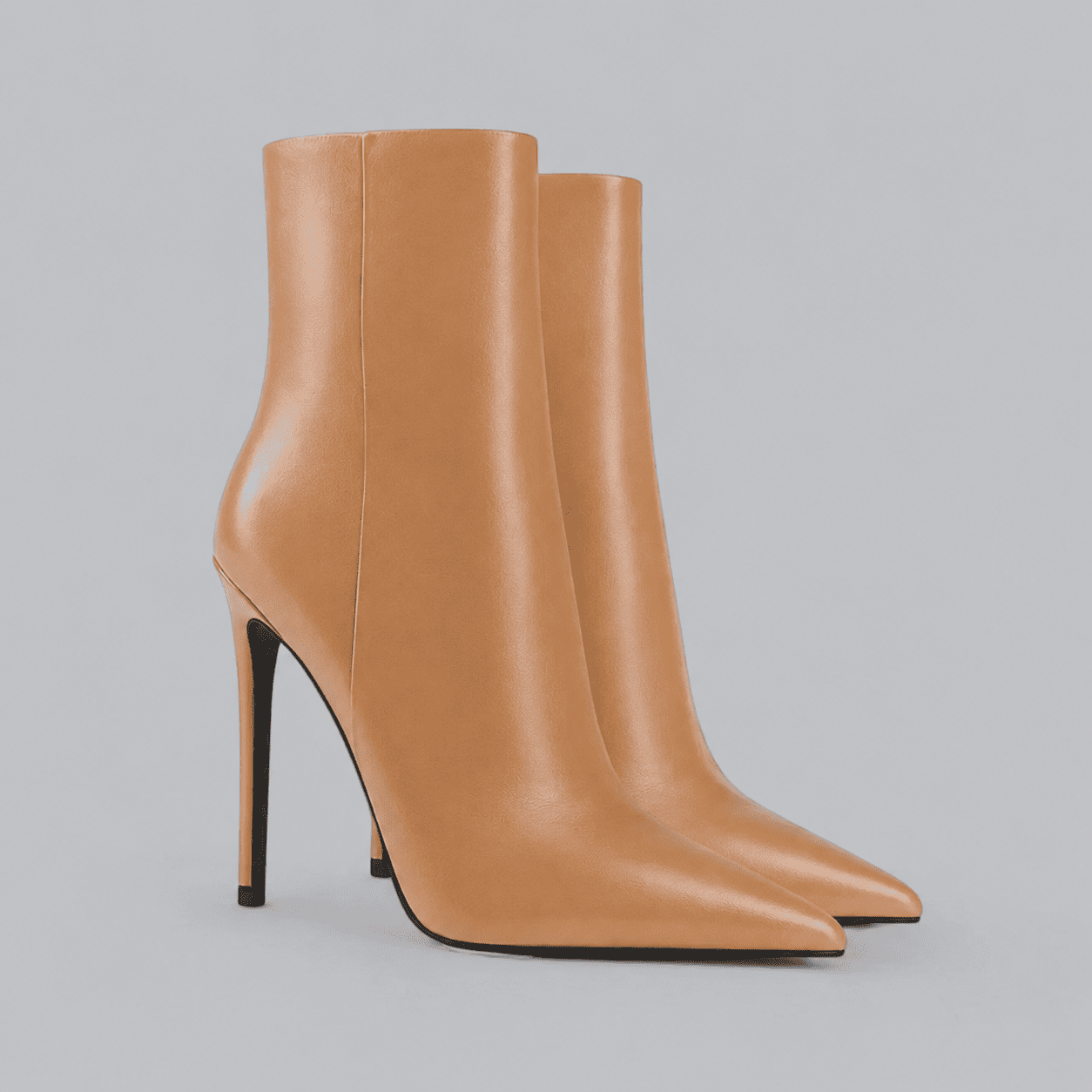 Women's Stiletto Heel Ankle Boots Pointed Toe Side Zip Mid-Calf Evening Party