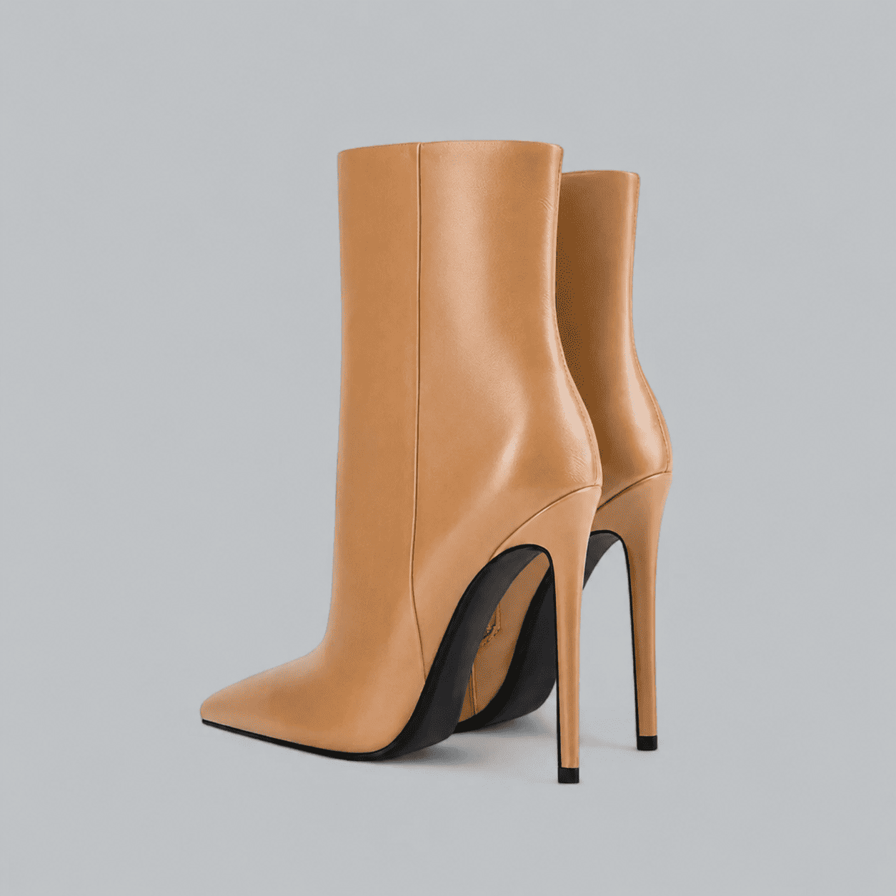 Women's Stiletto Heel Ankle Boots Pointed Toe Side Zip Mid-Calf Evening Party