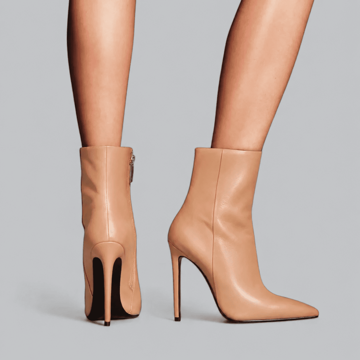 Women's Stiletto Heel Ankle Boots Pointed Toe Side Zip Mid-Calf Evening Party
