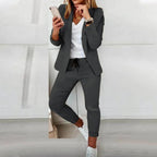 Women's Versatile Blazer & Jogger Pants Set Tailored Structured Casual Office Chic Everyday – Florence - Lolly 