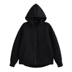 Zip Up Hoodie – Oversized Fleece-Look Sweatshirt with Full-Length Zipper