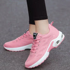 Womens Sneakers with Air Cushion Sole and Knit Upper