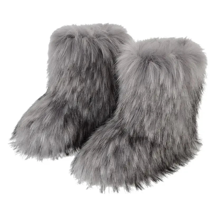 Women's Fur Boots – Fluffy Faux Fur Ankle