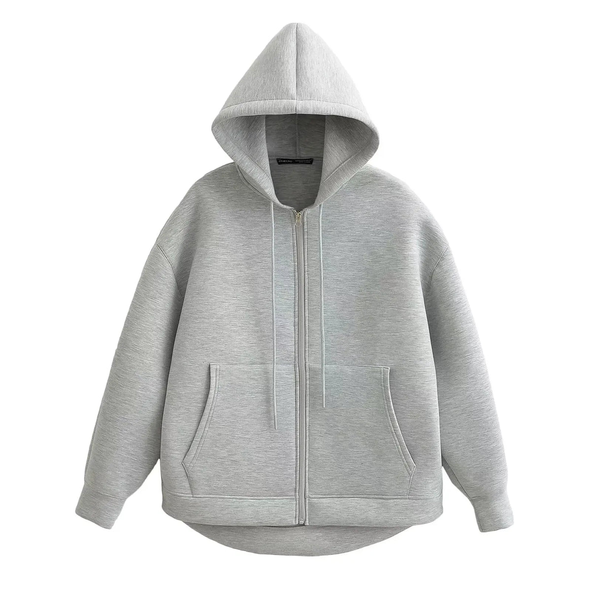 Zip Up Hoodie – Oversized Fleece-Look Sweatshirt with Full-Length Zipper
