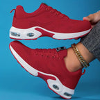 Womens Sneakers with Air Cushion Sole and Knit Upper