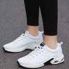 Womens Sneakers with Air Cushion Sole and Knit Upper