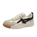 White Sneakers Women – Chunky Platform Lace-Up with Contrast Stripe Detail