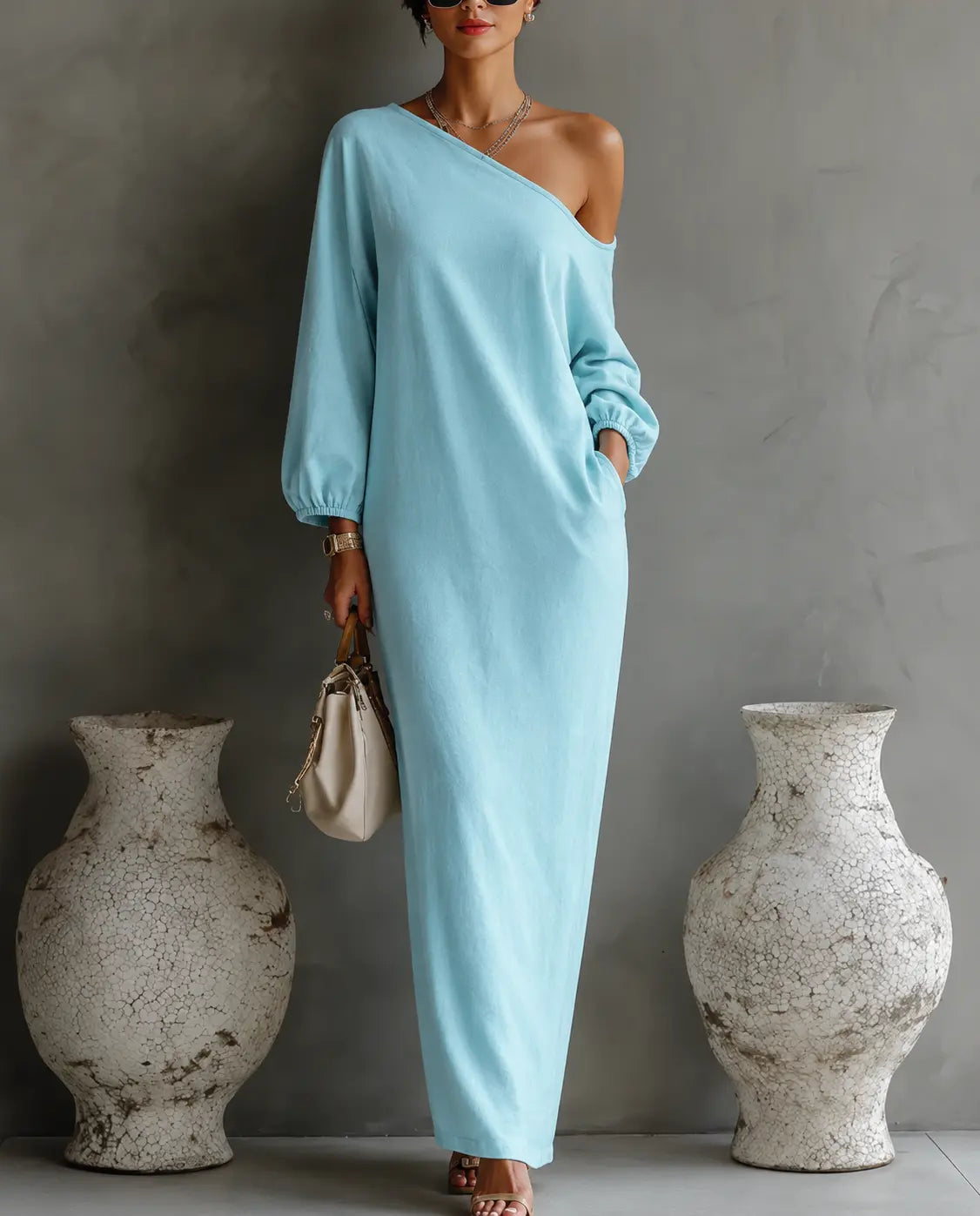 linen balloon sleeve dress Balloon Sleeve Linen Dress BORNEO in Black