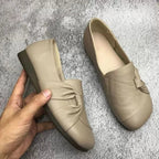 Female Loafers Slip-On with Knotted Bow Detail and Round Toe - Lolly 