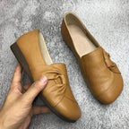 Female Loafers Slip-On with Knotted Bow Detail and Round Toe - Lolly 