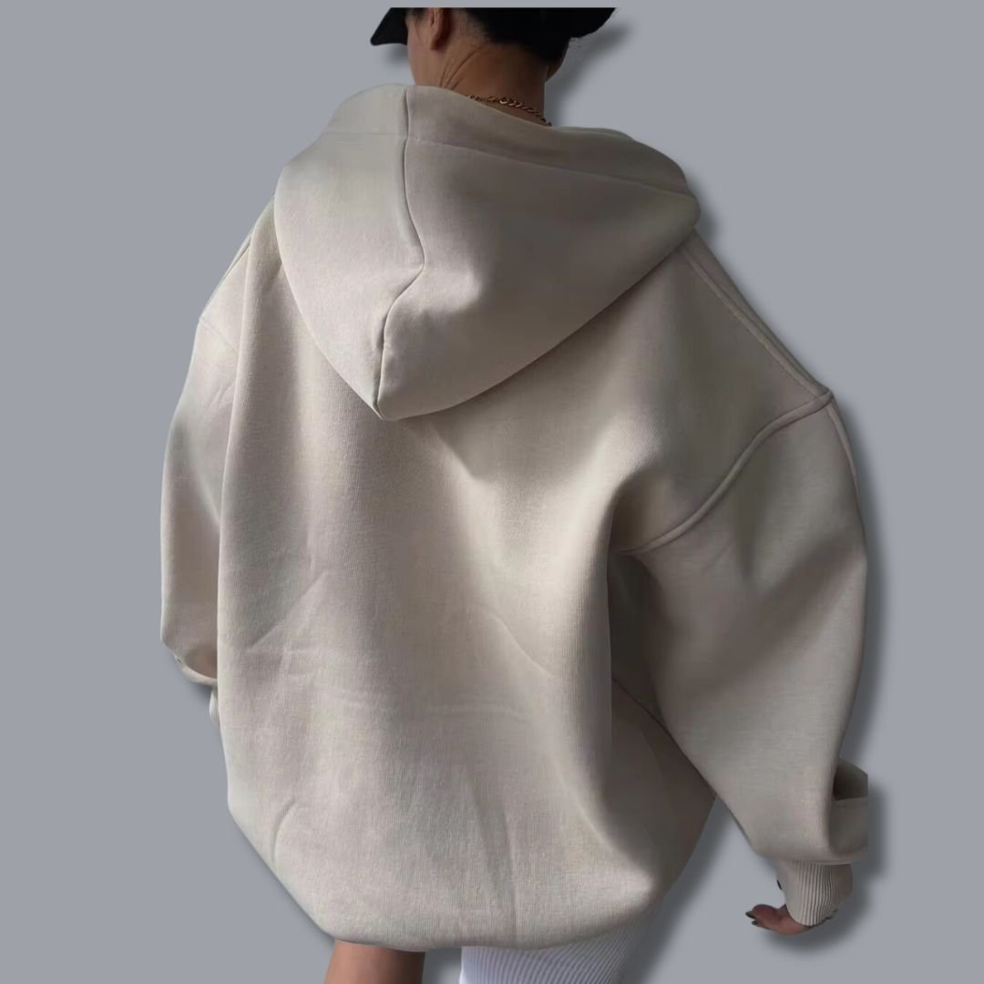 Pullover Hoodie – Oversized Open V-Collar with Drop Shoulders - Lolly 