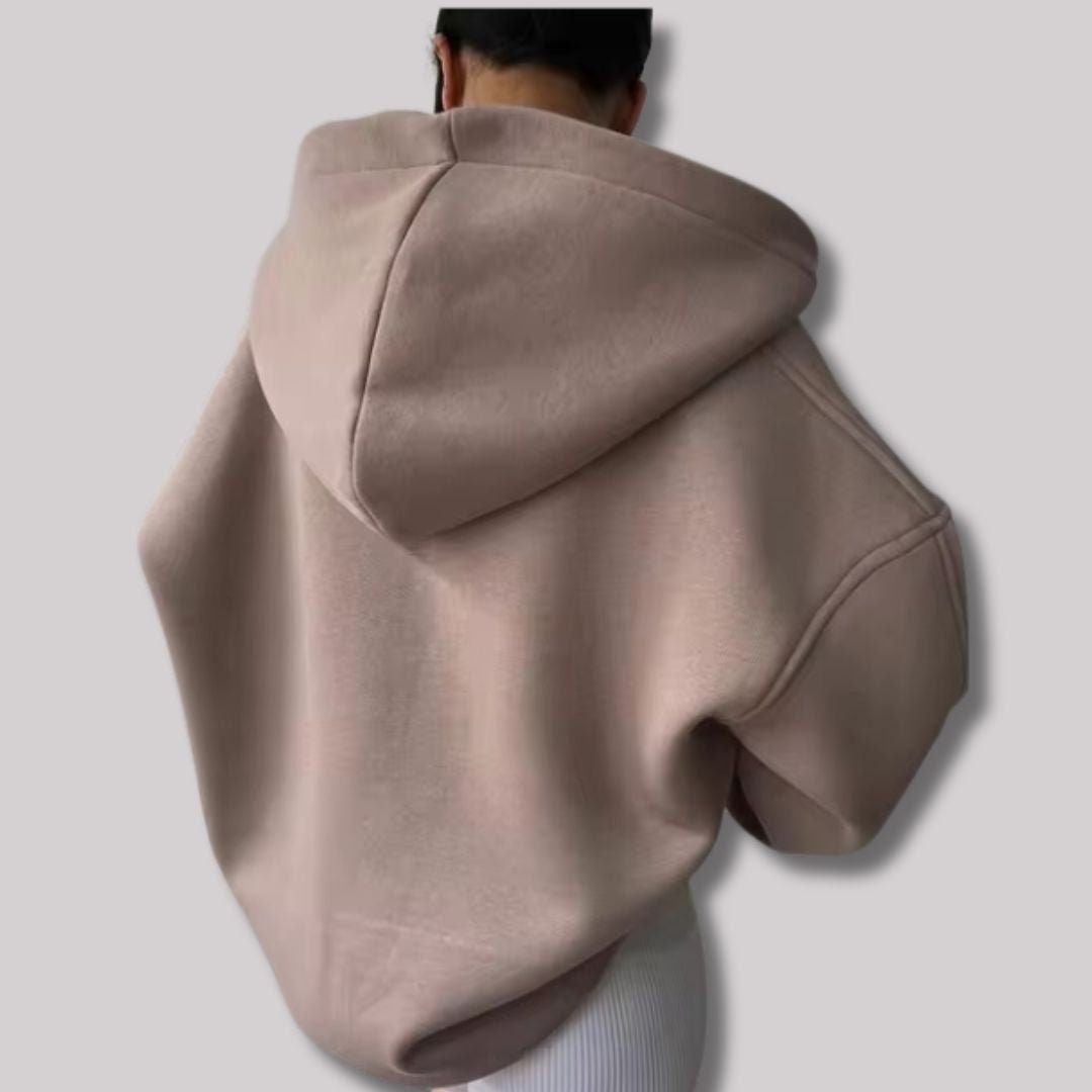 Pullover Hoodie – Oversized Open V-Collar with Drop Shoulders - Lolly 