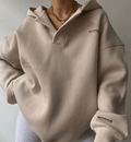 Pullover Hoodie – Oversized Open V-Collar with Drop Shoulders - Lolly 