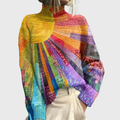 Sweaters and Pullovers – Turtleneck with Multicolor Sunburst Print - Lolly 