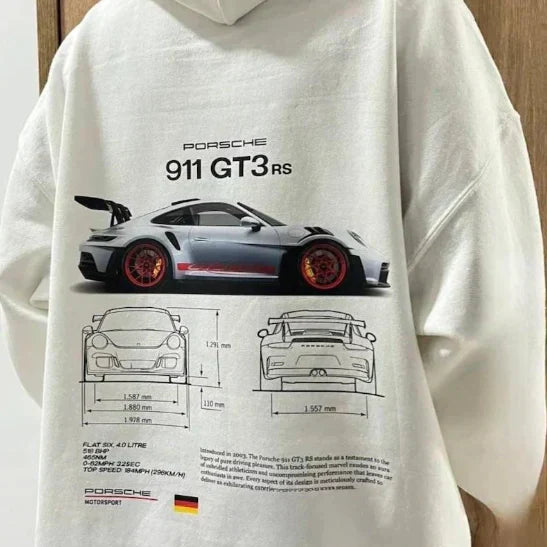 Unisex Porsche 911 GT3 RS Graphic Hoodie Pullover Car Enthusiast Streetwear - Lolly 