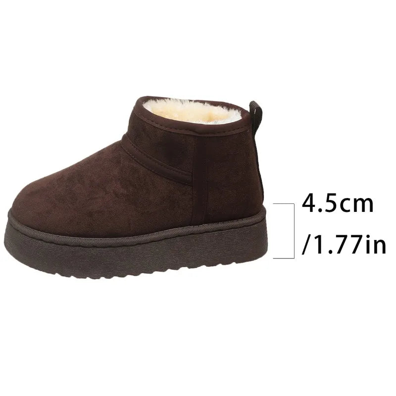 Winter Boots Ladies – Warm Snow Slip-On Platform Ankle - Lolly 