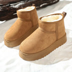 Winter Boots Ladies – Warm Snow Slip-On Platform Ankle - Lolly 
