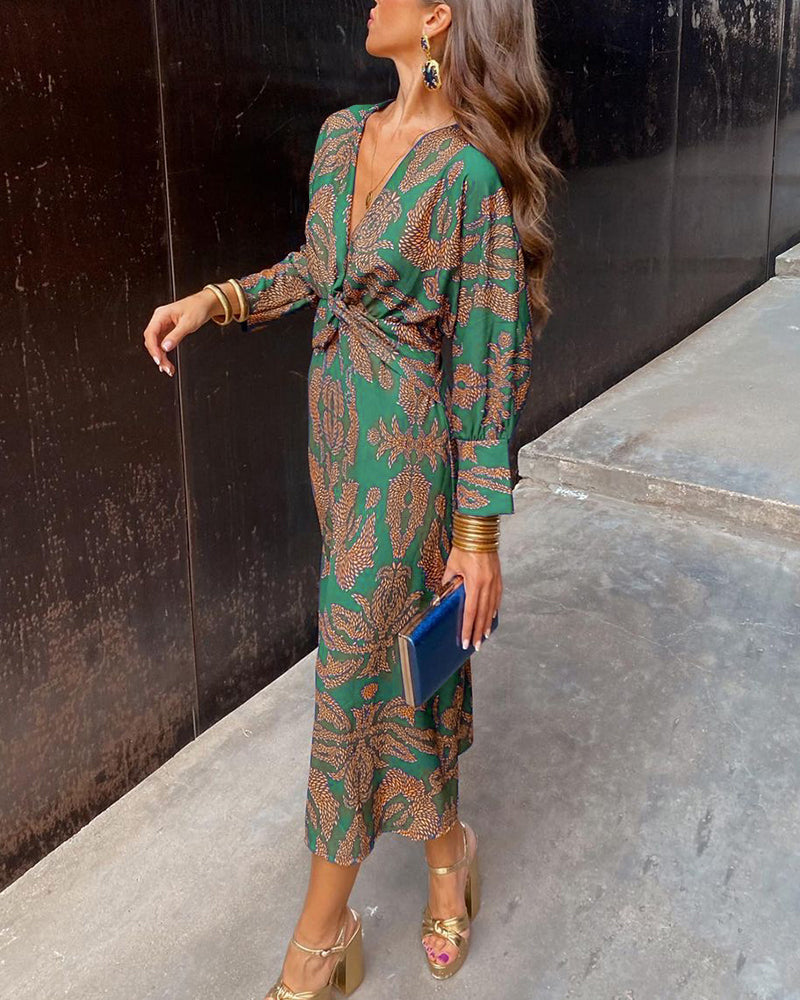 Women's A-Line Formal Wedding Guest Long Dress Printed Elegant Ceremon – Lolly