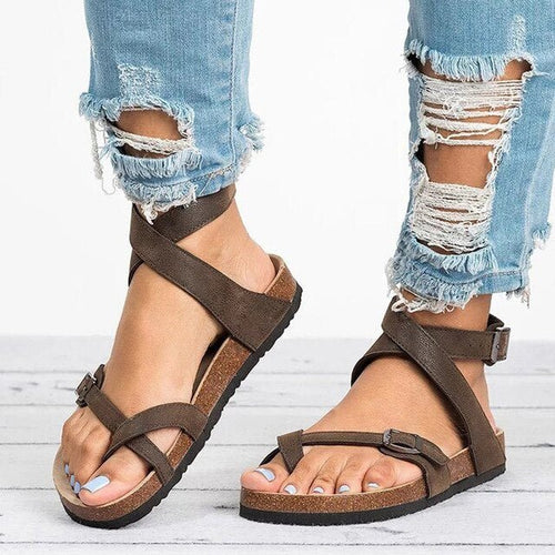Women's Adjustable Strap Sandals Cushioned Footbed Summer Casual Flat - Lolly 