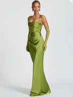 Women's Backless Halter Neck Lace Bodycon Maxi Dress Sleeveless Open Back Slim Fit Formal Evening Gala Party Date Night Wedding Guest – Valentina - Lolly 