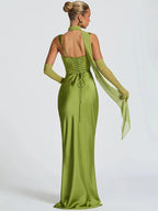 Women's Backless Halter Neck Lace Bodycon Maxi Dress Sleeveless Open Back Slim Fit Formal Evening Gala Party Date Night Wedding Guest – Valentina - Lolly 