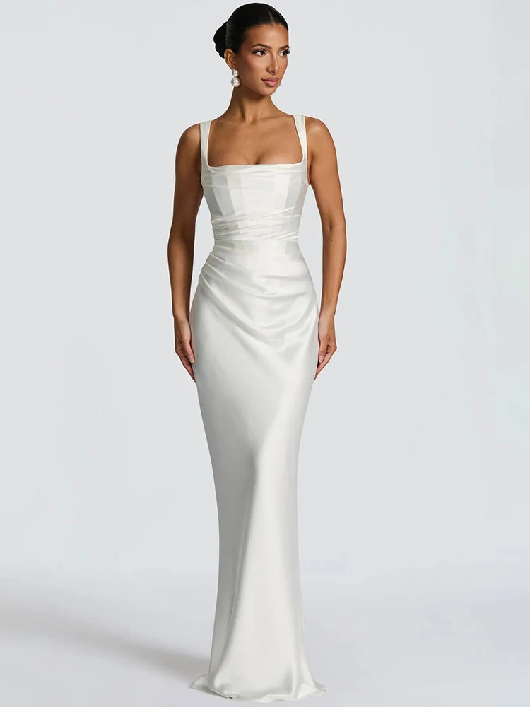 Women's Backless Halter Neck Lace Bodycon Maxi Dress Sleeveless Open Back Slim Fit Formal Evening Gala Party Date Night Wedding Guest – Valentina - Lolly 