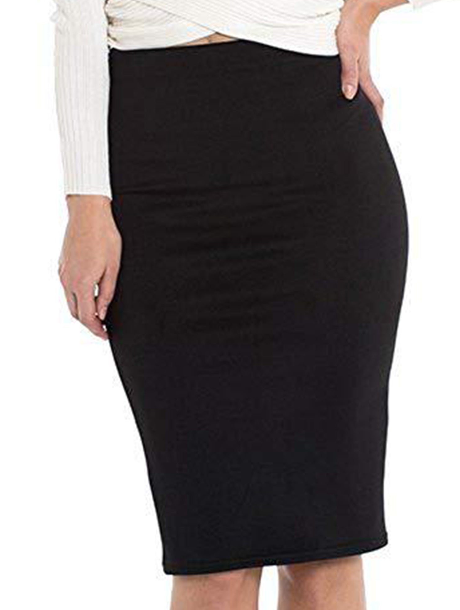 Women's Bandage Pencil Satin Skirt High Waist Bodycon Stretch Casual Formal Everyday Skirt – Molor - Lolly 