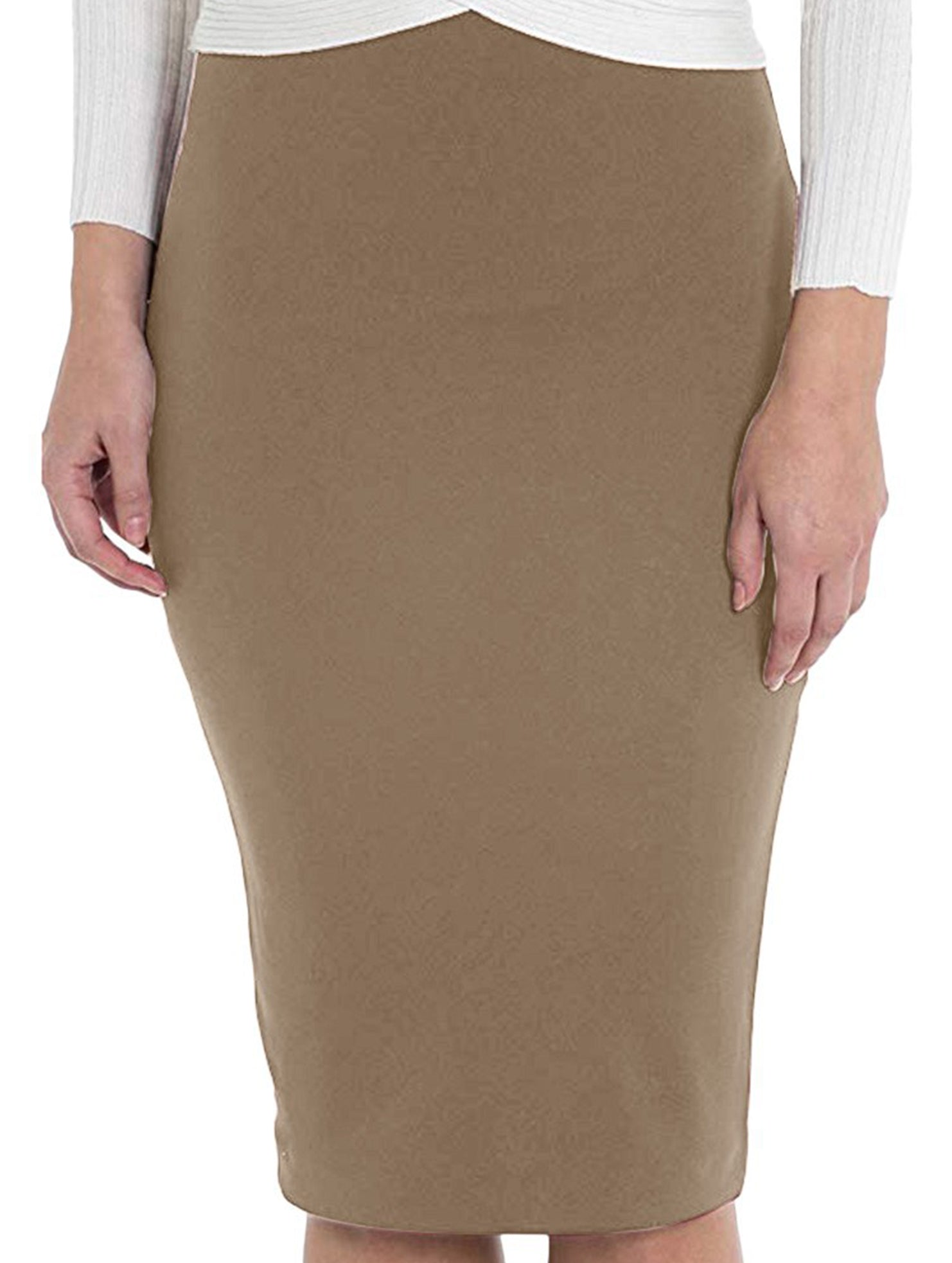 Women's Bandage Pencil Satin Skirt High Waist Bodycon Stretch Casual Formal Everyday Skirt – Molor - Lolly 