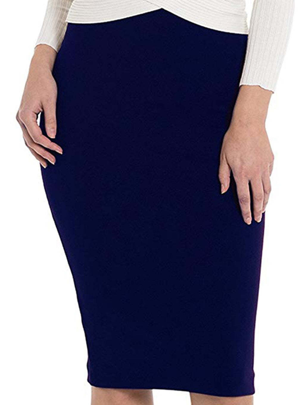 Women's Bandage Pencil Satin Skirt High Waist Bodycon Stretch Casual Formal Everyday Skirt – Molor - Lolly 