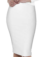 Women's Bandage Pencil Satin Skirt High Waist Bodycon Stretch Casual Formal Everyday Skirt – Molor - Lolly 