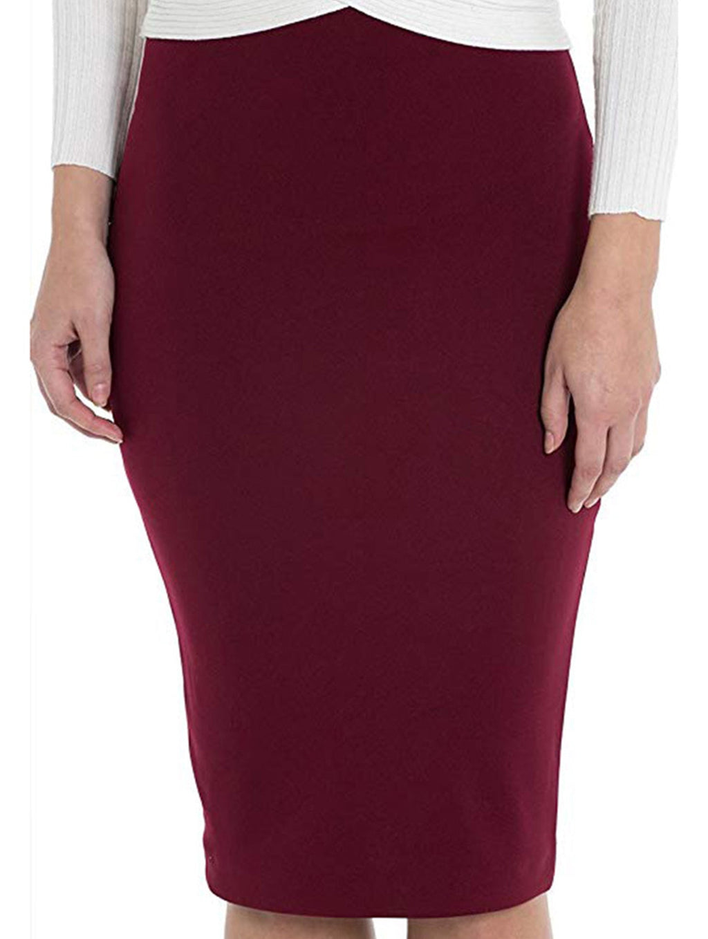 Women's Bandage Pencil Satin Skirt High Waist Bodycon Stretch Casual Formal Everyday Skirt – Molor - Lolly 