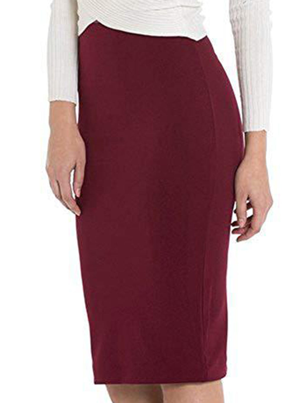 Women's Bandage Pencil Satin Skirt High Waist Bodycon Stretch Casual Formal Everyday Skirt – Molor - Lolly 
