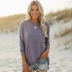 Women's Boho Casual Long Sleeve Shirt with Pocket Relaxed Fit Soft Everyday Street Style Top – Multicolor - Lolly 