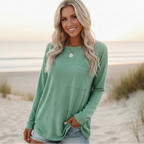 Women's Boho Casual Long Sleeve Shirt with Pocket Relaxed Fit Soft Everyday Street Style Top – Multicolor - Lolly 