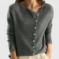 Women's Button-Down Knit Cardigan Long Sleeve Casual Layering Sweater - Lolly 