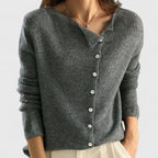 Women's Button-Down Knit Cardigan Long Sleeve Casual Layering Sweater - Lolly 