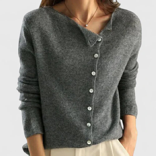 Women's Button-Down Knit Cardigan Long Sleeve Casual Layering Sweater - Lolly 