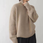 Women's Cashmere Turtleneck Sweater Soft Cozy Relaxed Fit Warm Casual Elegant Winter – Beige - Lolly 