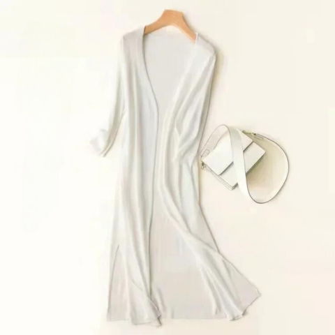 Women's Casual Relaxed Fit Long Cardigan Open Front Longline Lightweight Layering Elegant – Danielle - Lolly 