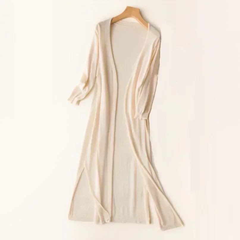 Women's Casual Relaxed Fit Long Cardigan Open Front Longline Lightweight Layering Elegant – Danielle - Lolly 