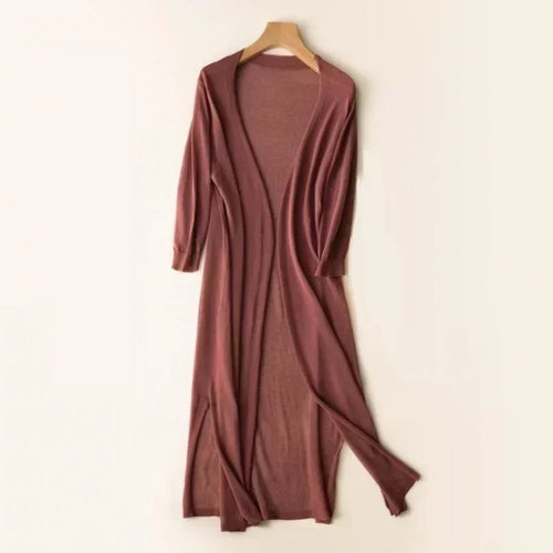Women's Casual Relaxed Fit Long Cardigan Open Front Longline Lightweight Layering Elegant – Danielle - Lolly 