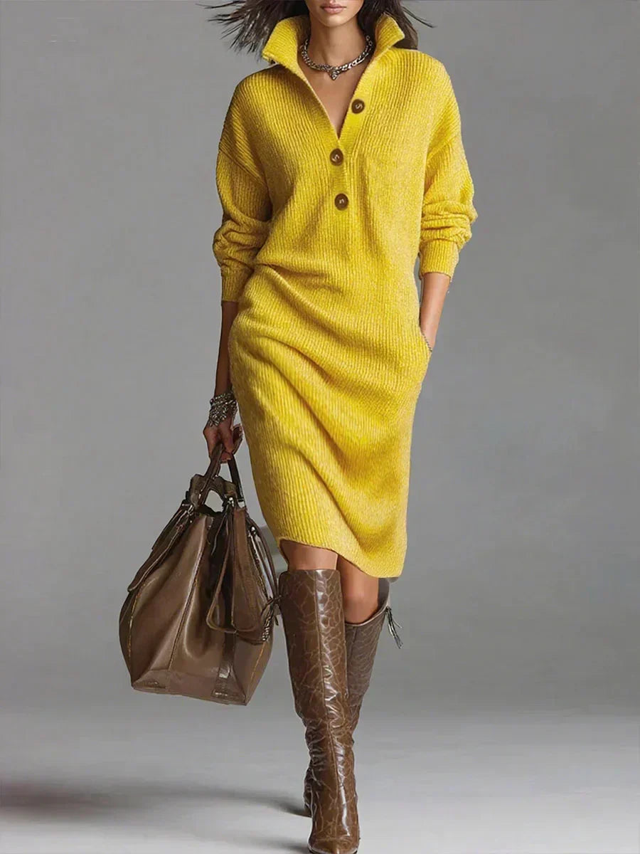 Women's Chic Knit Short Dress Soft Breathable Flattering Casual Workday Evening Elegant – Fatima - Lolly 