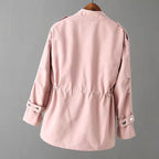 Women's Chic Utility Jacket Zipper Pockets Flattering Fit Minimalist Casual Everyday Elegant – Audrey - Lolly 