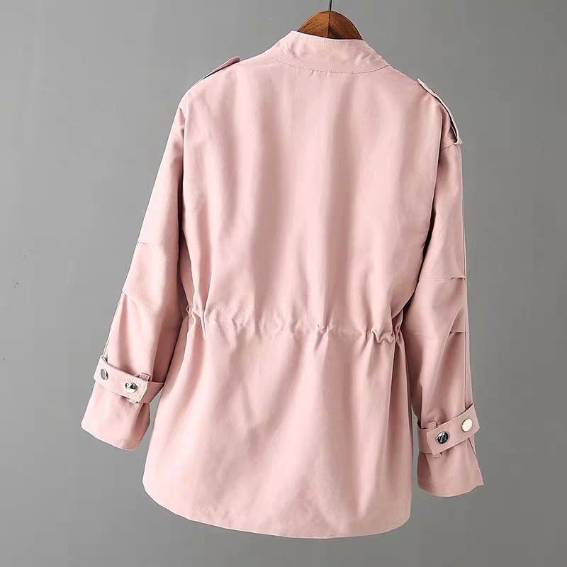 Women's Chic Utility Jacket Zipper Pockets Flattering Fit Minimalist Casual Everyday Elegant – Audrey - Lolly 