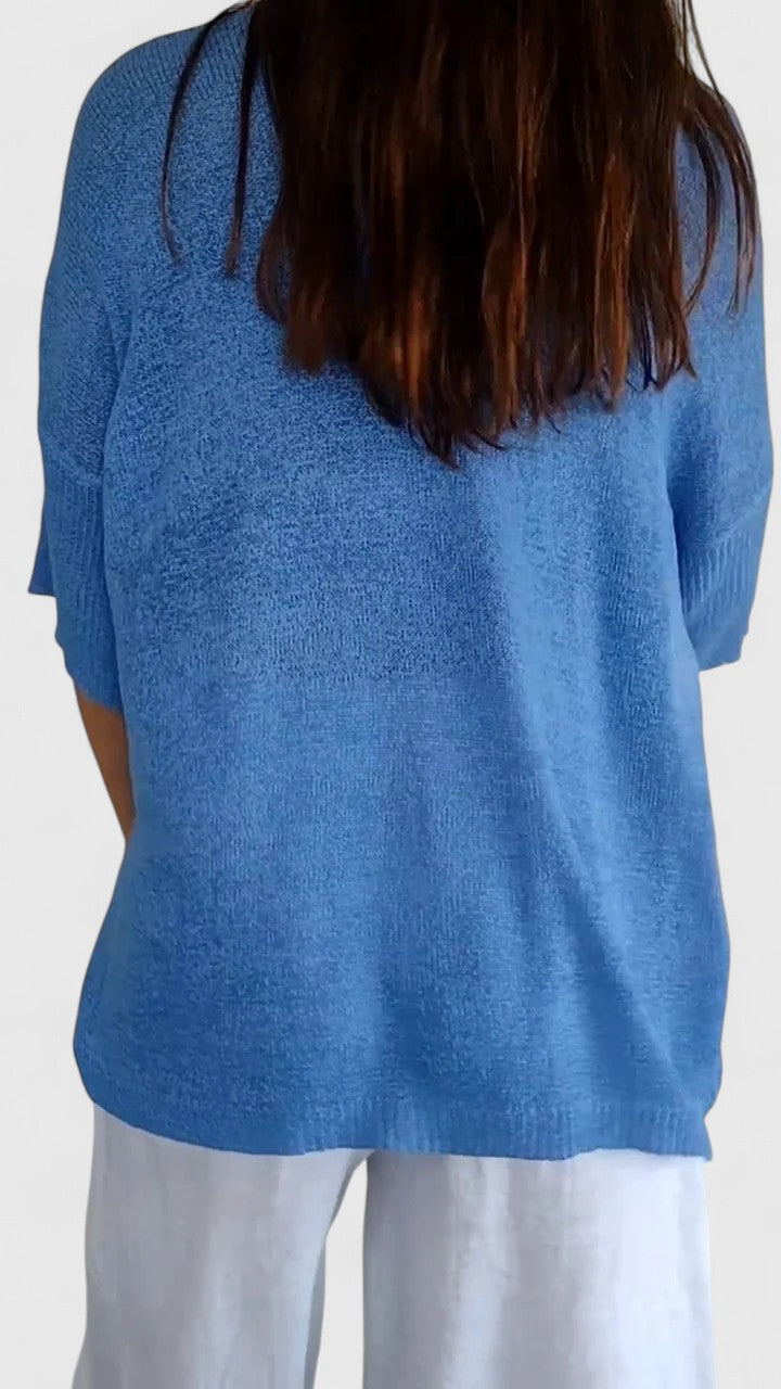 Women's Comfortable V-Neck Long Sleeve Top Flattering Wrinkle-Resistant Versatile – Sonylah - Lolly 