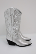 Womens Cowboy Boots – Pointed Toe Block Heel with Embroidered Shaft - Lolly 