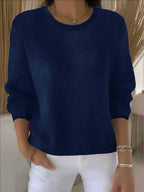 Women's Crewneck Knit Sweater Long Sleeve Pullover Casual Winter - Lolly 