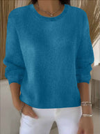 Women's Crewneck Knit Sweater Long Sleeve Pullover Casual Winter - Lolly 